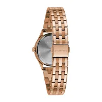 Caravelle Designed By Bulova Womens Rose Goldtone Stainless Steel Bracelet Watch 44m115