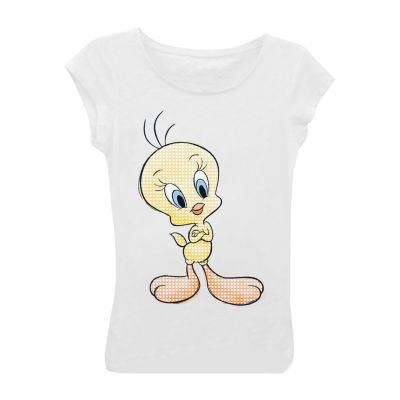 Little & Big Girls Crew Neck Looney Tunes Short Sleeve Graphic T-Shirt
