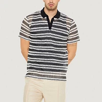 Forever 21 Mens Short Sleeve Knit Polo Shirt