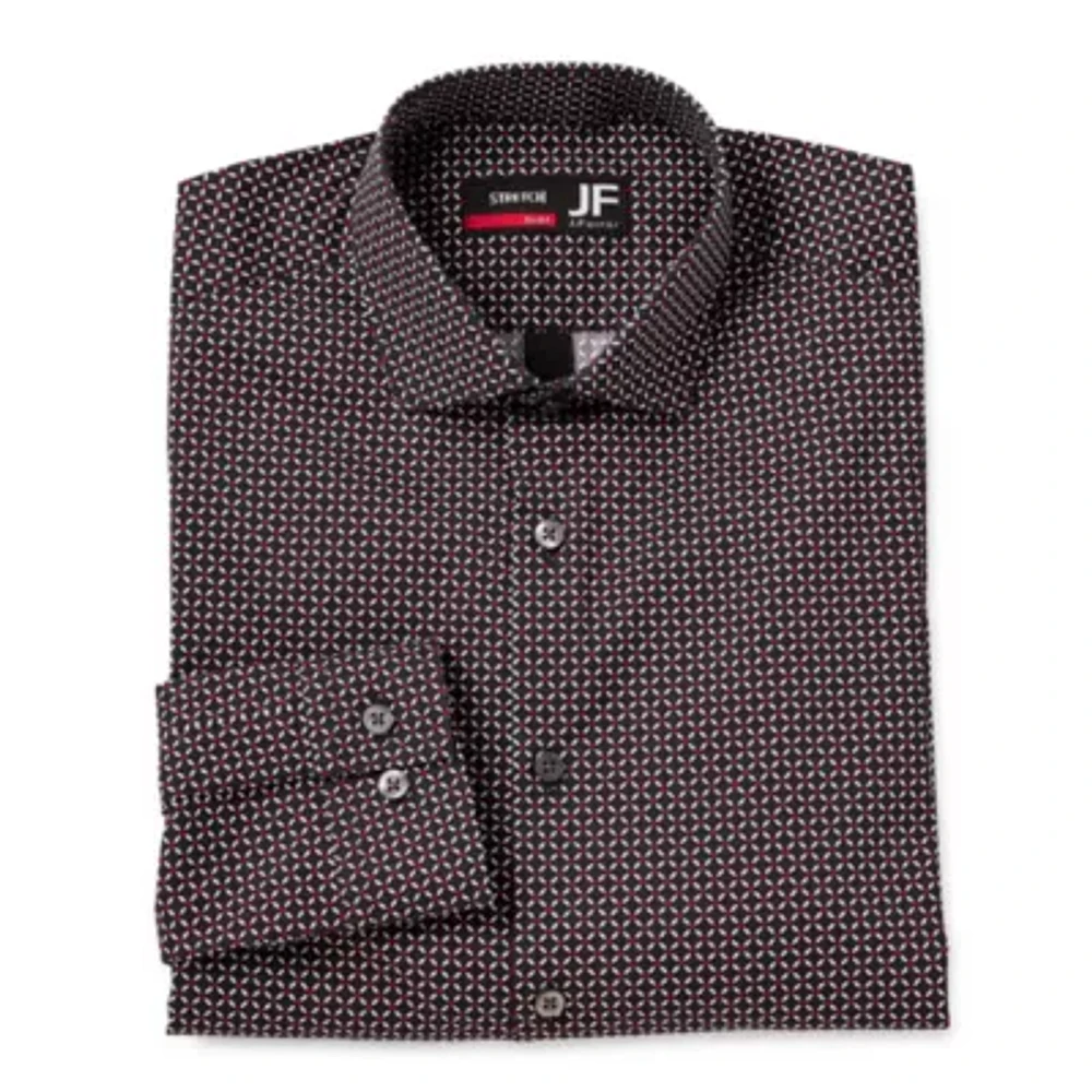 J. Ferrar Ultra Comfort Mens Slim Fit Stretch Fabric Wrinkle Free Long Sleeve Dress Shirt
