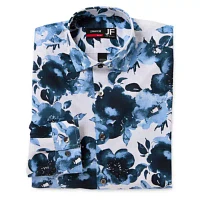 J. Ferrar Ultra Comfort Mens Slim Fit Stretch Fabric Wrinkle Free Long Sleeve Dress Shirt