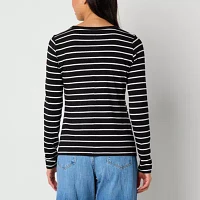 a.n.a Womens Tall Crew Neck Long Sleeve T-Shirt