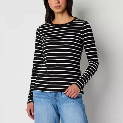 a.n.a Womens Tall Crew Neck Long Sleeve T-Shirt