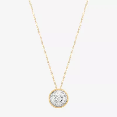 (H-I / Si1-Si2) Womens 1/3 CT. T.W. Lab Grown White Diamond 10K Gold Round Pendant Necklace