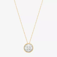 (H-I / Si1-Si2) Womens 1/3 CT. T.W. Lab Grown White Diamond 10K Gold Round Pendant Necklace