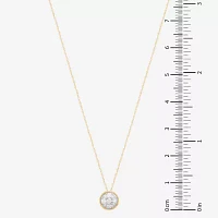 (H-I / Si1-Si2) Womens 1/3 CT. T.W. Lab Grown White Diamond 10K Gold Round Pendant Necklace