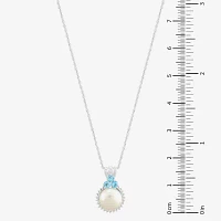 Womens Dyed White Cultured Freshwater Pearl Sterling Silver Pendant Necklace