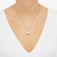 Womens Dyed White Cultured Freshwater Pearl Sterling Silver Pendant Necklace