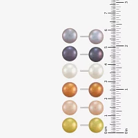 Dyed Multi Color Cultured Freshwater Pearl Sterling Silver Round 6 Pair Earring Set