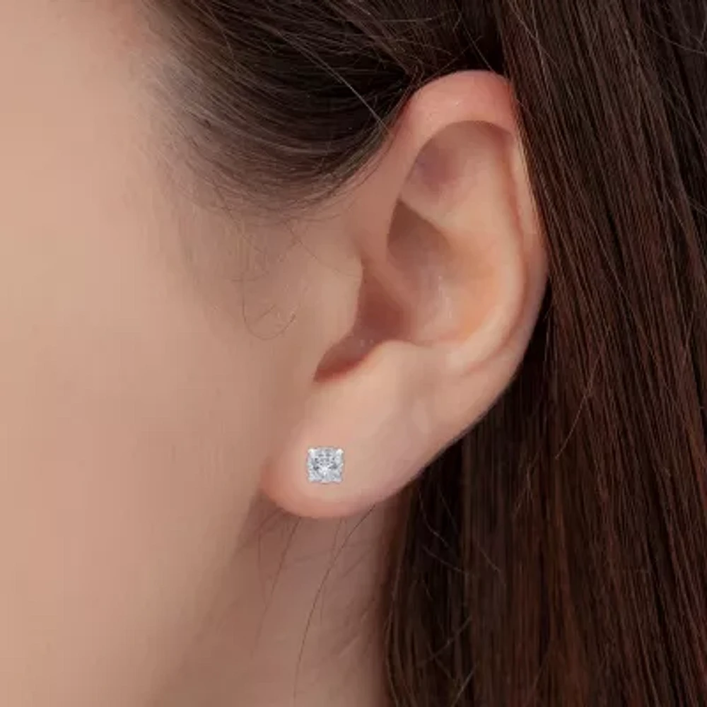 Diamond-Accent Stud Earrings 10K White Gold