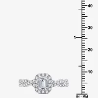 I Said Yes (H-I / I1) Womens 1 CT. T.W. Lab Grown White Diamond Sterling Silver Side Stone Halo Engagement Ring