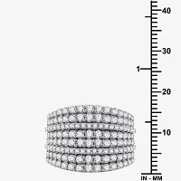 Womens 2 CT. T.W. Lab Grown White Diamond Sterling Silver Band