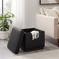 Berlinda Faux Leather Cube Storage Ottoman