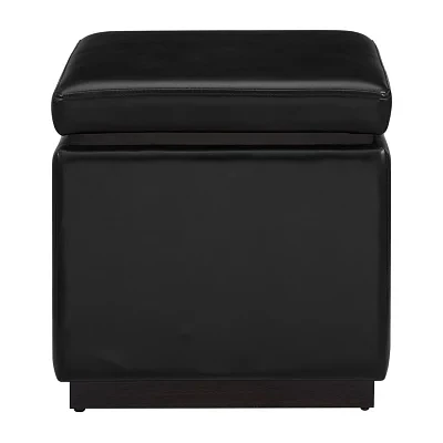 Berlinda Faux Leather Cube Storage Ottoman