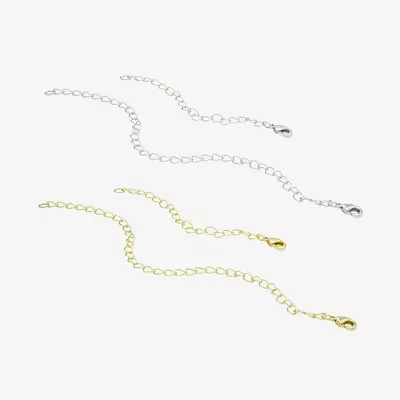 Silver Reflections Womens 14K Gold Over Brass Pure Silver Over Brass 6 Inch Necklace Extender
