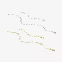 Silver Reflections Womens 14K Gold Over Brass Pure Silver Over Brass 6 Inch Necklace Extender