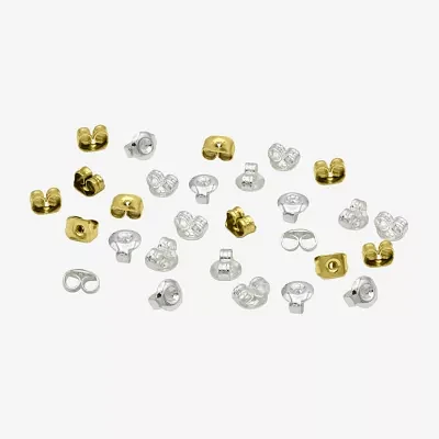 Silver Reflections 14K Gold Over Brass Pure Silver Over Brass Earring Backs