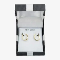 Womens 10K Gold 15mm Oval Hoop Earrings
