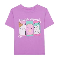 Little & Big Girls Crew Neck Short Sleeve Squishmallows Graphic T-Shirt