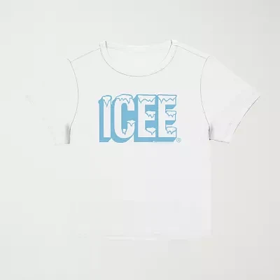 Juniors Icee Cropped Tee Womens Crew Neck Short Sleeve Graphic T-Shirt