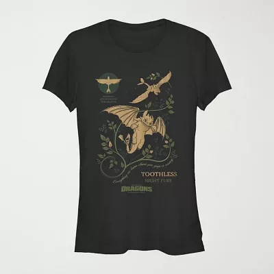 Juniors How To Train Your Dragon Tee Womens Crew Neck Short Sleeve Graphic T-Shirt