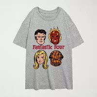 Juniors Fantastic Four Comic Tee Womens Crew Neck Short Sleeve Graphic T-Shirt