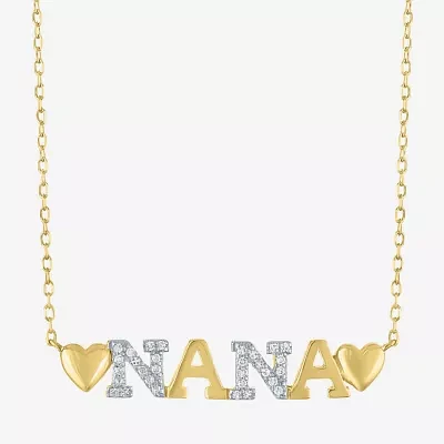 Nana (G-H / Si2-I1) Womens 1/10 CT. T.W. Lab Grown White Diamond 14K Gold Over Silver 16 Inch Pendant Necklace