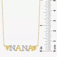 Nana (G-H / Si2-I1) Womens 1/10 CT. T.W. Lab Grown White Diamond 14K Gold Over Silver 16 Inch Pendant Necklace