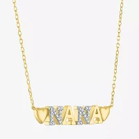 Nana (G-H / Si2-I1) Womens 1/10 CT. T.W. Lab Grown White Diamond 14K Gold Over Silver 16 Inch Pendant Necklace