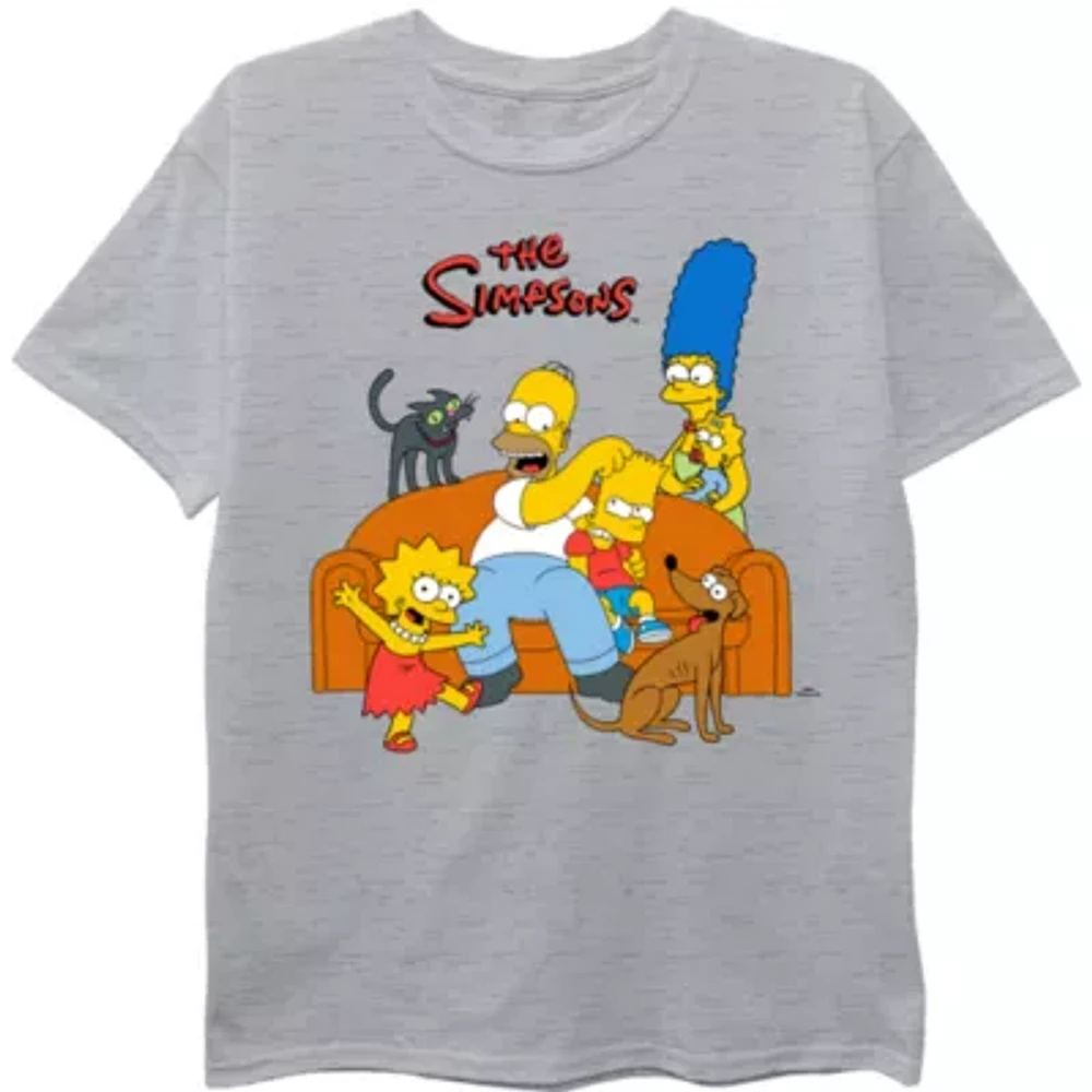 Little & Big Boys Crew Neck Short Sleeve The Simpsons Graphic T-Shirt