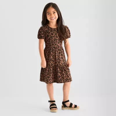 Thereabouts Little Girls Short Sleeve Puffed A-Line Dress