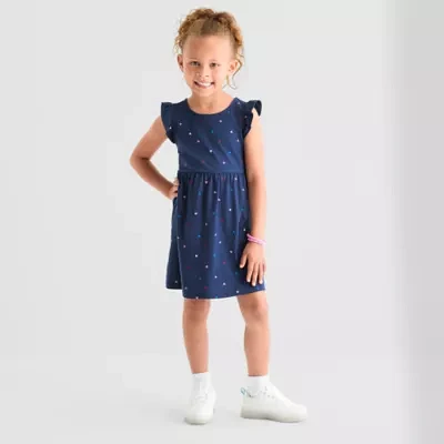 Thereabouts Little Girls Short Sleeve Flutter A-Line Dress