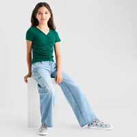 Thereabouts Little & Big Girls V Neck Short Sleeve T-Shirt