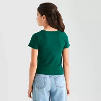 Thereabouts Little & Big Girls V Neck Short Sleeve T-Shirt