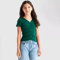 Thereabouts Little & Big Girls V Neck Short Sleeve T-Shirt