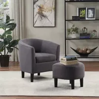 Take a Seat Churchill Accent Chair with Ottoman