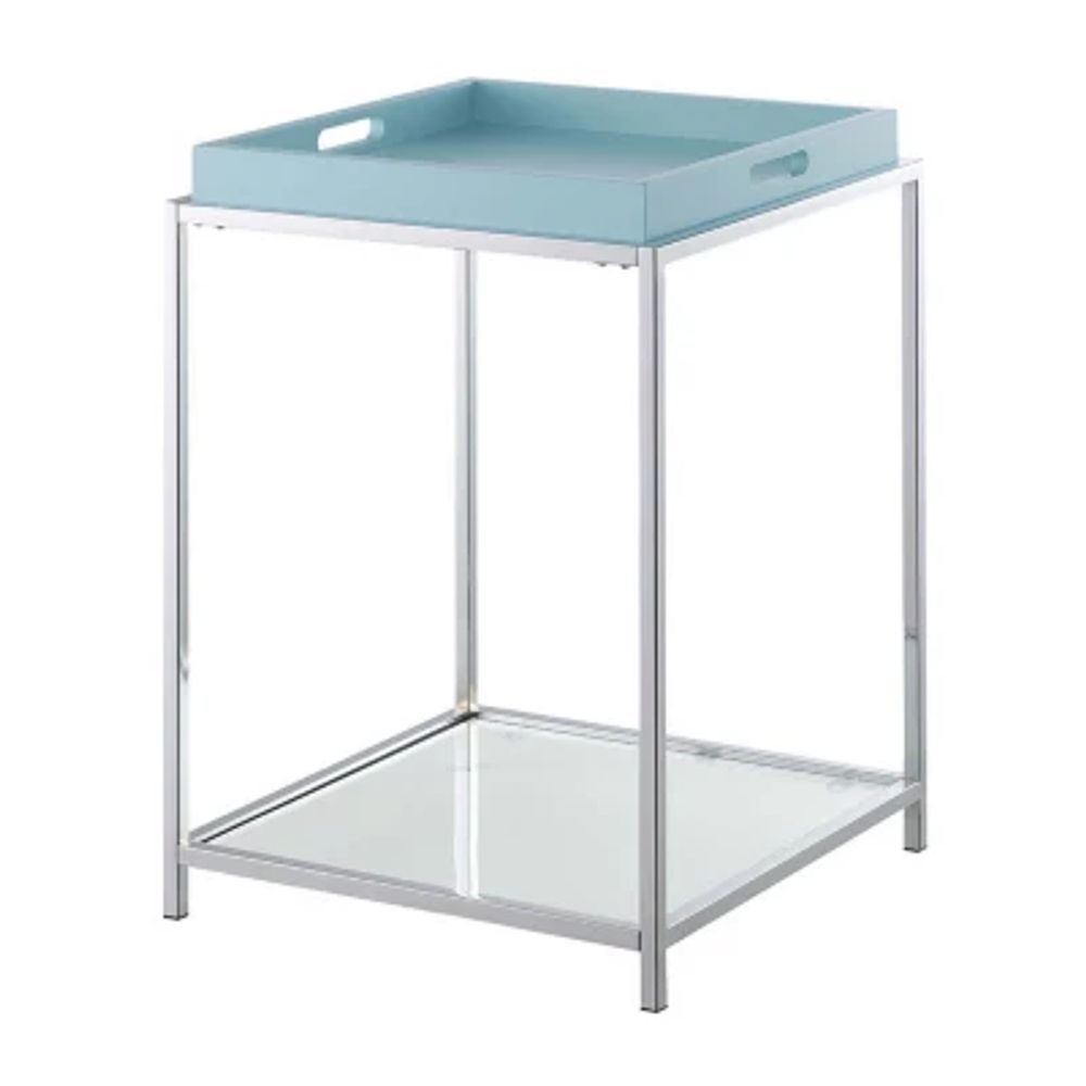 Palm Beach Living Room Collection Storage Glass Console Table