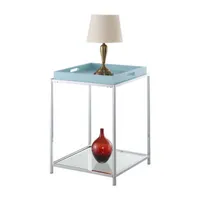 Palm Beach Living Room Collection Storage Glass Console Table