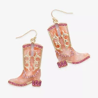 Bijoux Bar Cowboy Boots Glass Drop Earrings