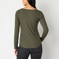 a.n.a Tall Womens Long Sleeve Henley Shirt
