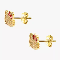 14K Gold 6mm Hello Kitty Stud Earrings