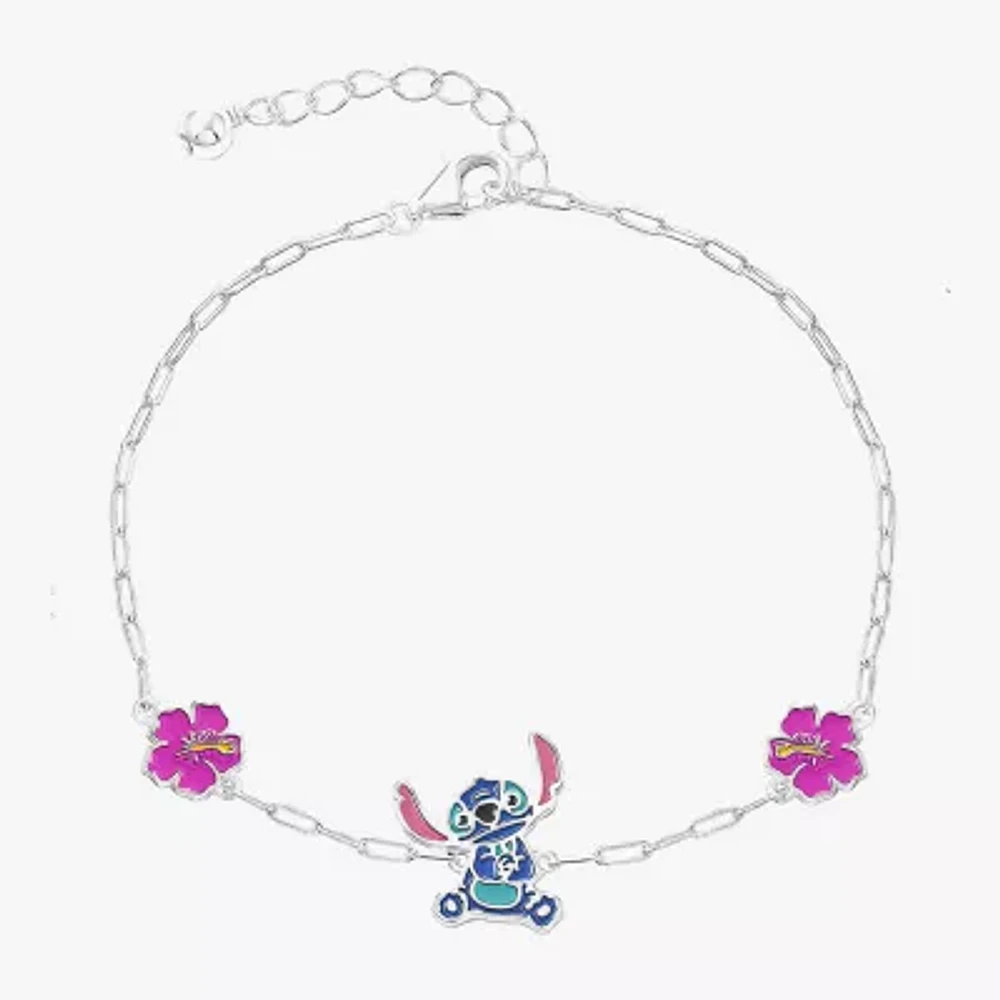 Disney Collection Sterling Silver Flower Lilo & Stitch Stitch Bolo Bracelet