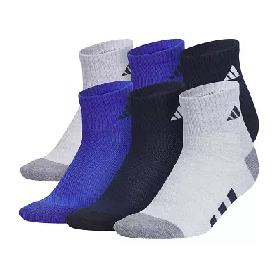 adidas Little & Big Boys 6 Pair Quarter Ankle Socks