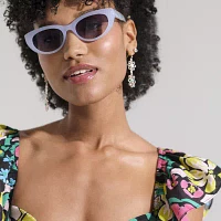 Bijoux Bar Delicates Silver Tone Womens Flower Drop Earrings