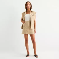 a.n.a Womens High Rise Stretch Fabric Denim Skirt