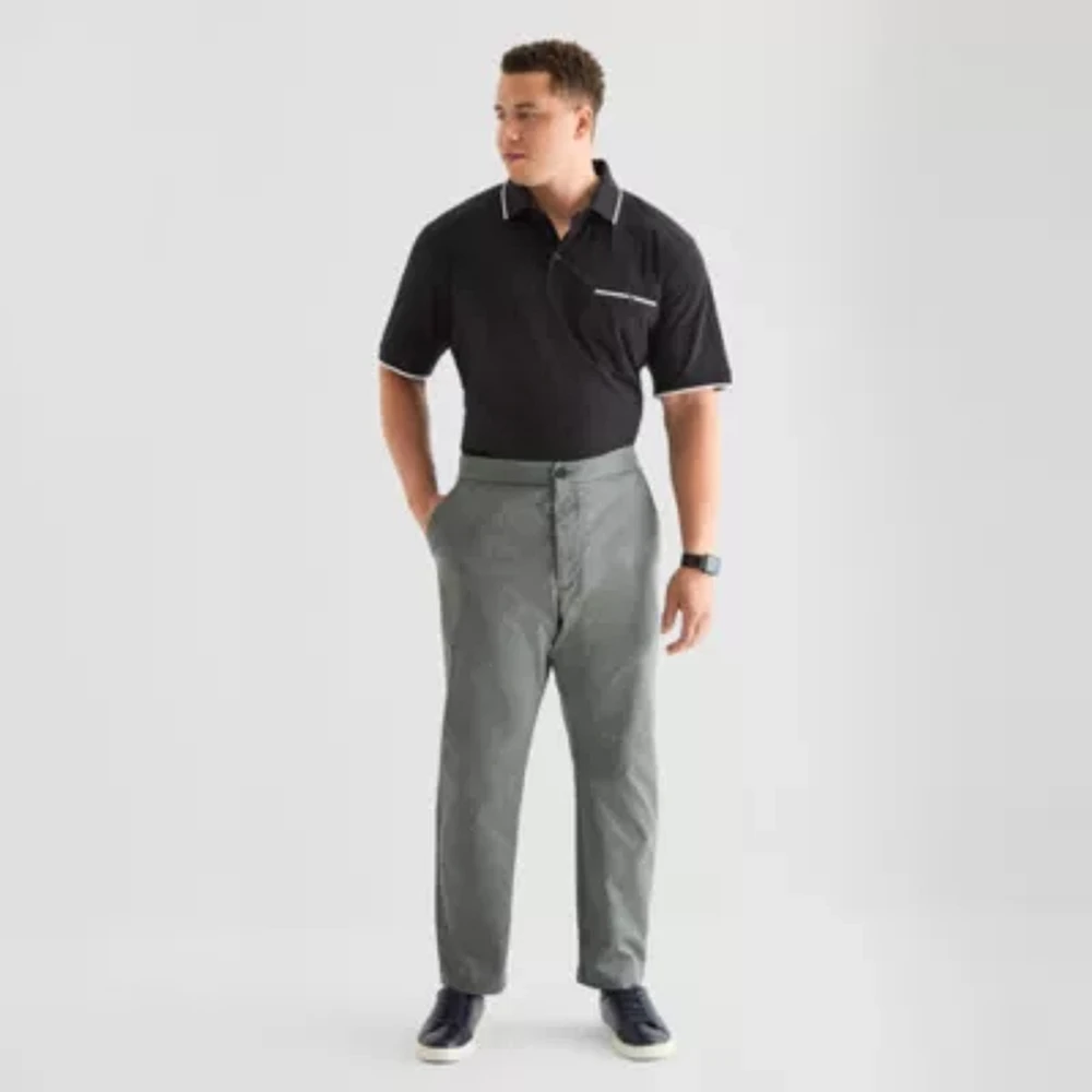 Shaquille O'Neal XLG Mens Big and Tall Slim Fit Flat Front Pant