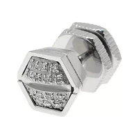 Mens 1/10 CT. T.W. Diamond Stainless Steel Stud Earring