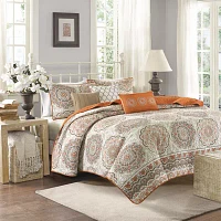 Madison Park Curtner 6-Pc Reversible Quilt Set With Throw Pillows