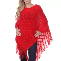 White Mark Frostine Womens Long Sleeve Poncho