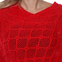 White Mark Frostine Womens Long Sleeve Poncho